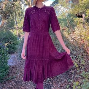 Ulla Johnson Pretty Burgundy lace dress size 6-8